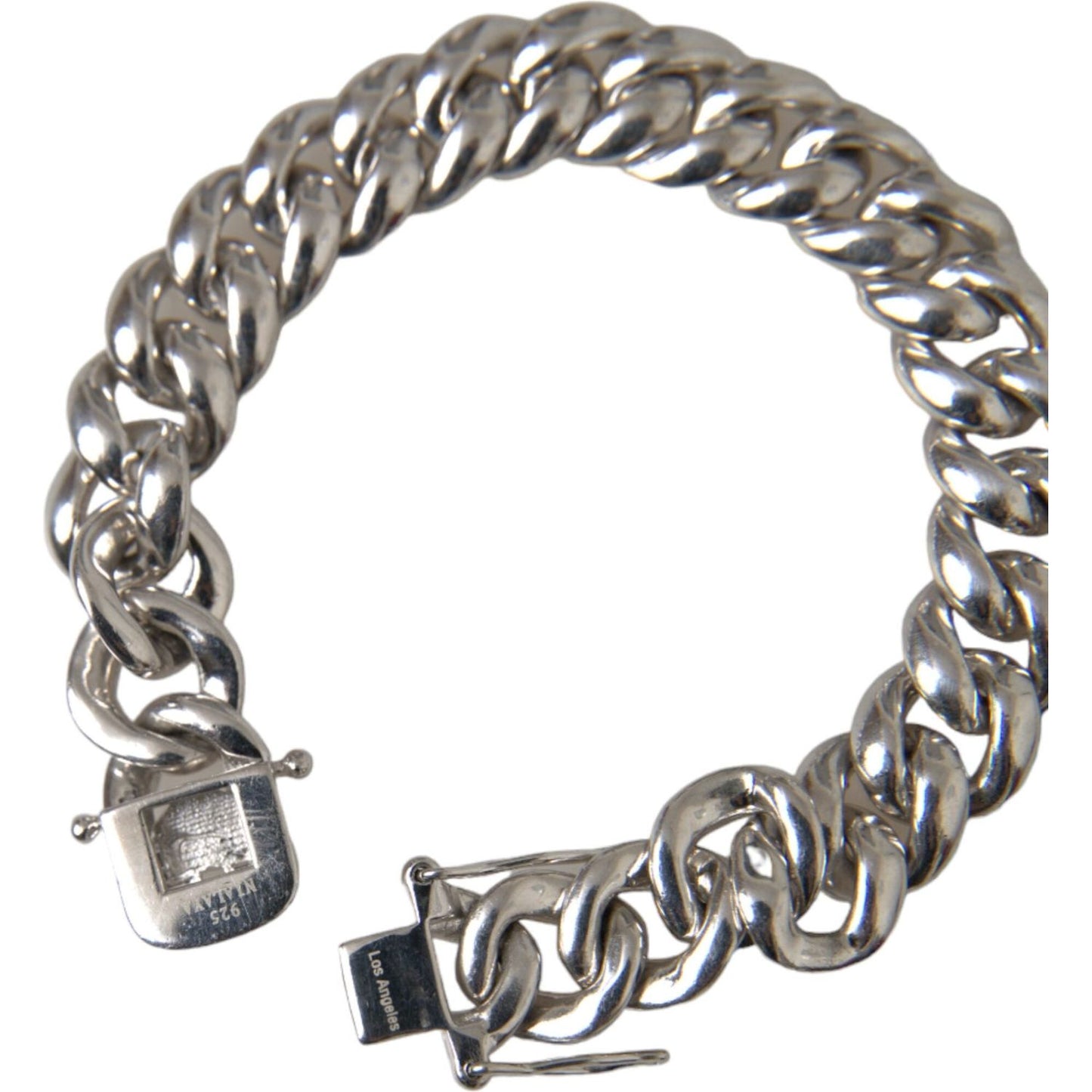 Solid Heavy Curb Link 925 Sterling Silver Bracelet Men