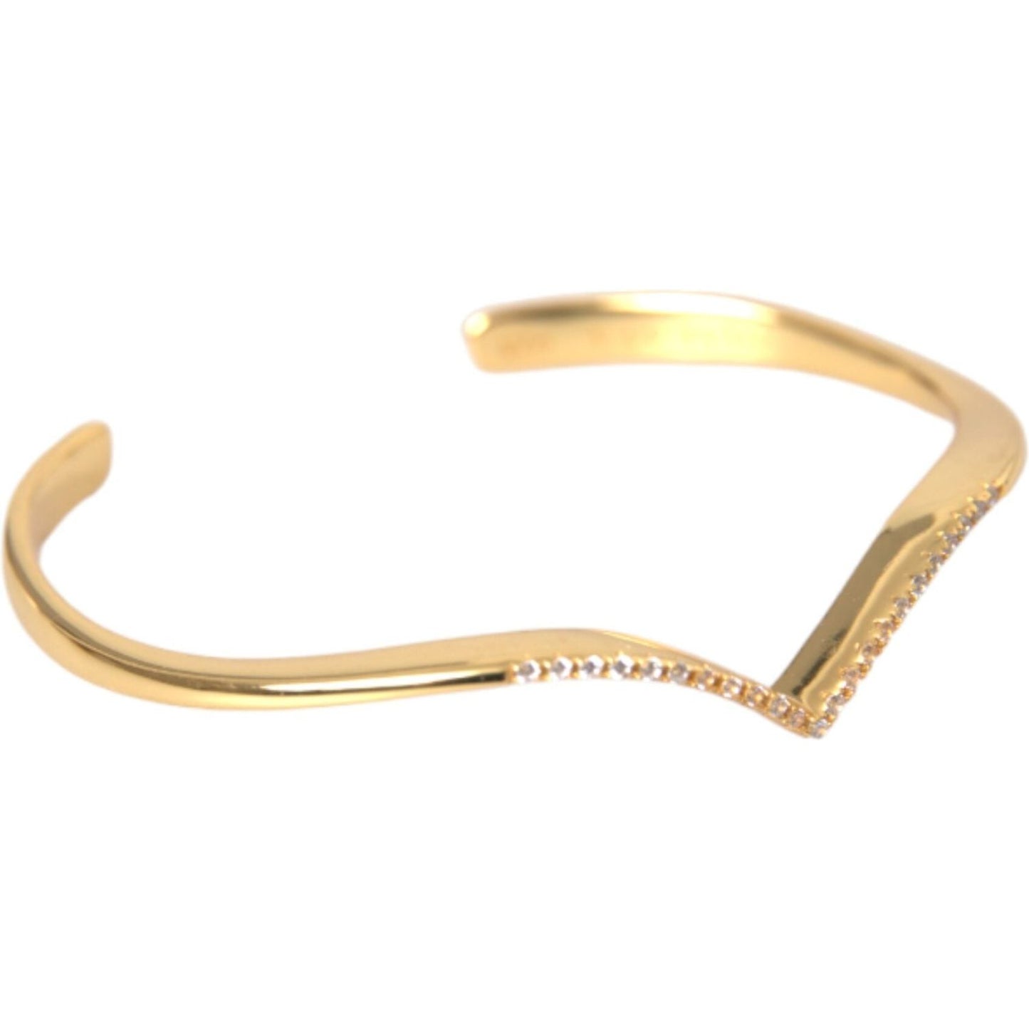 Arched Wing Cuff Skyfall Gold CZ 925 Bracelet