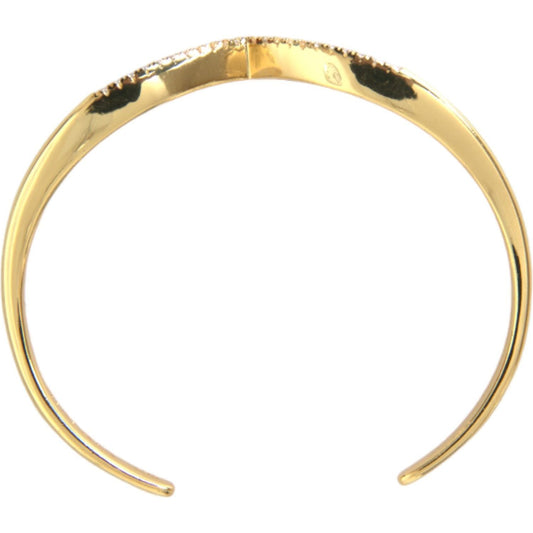 Arched Wing Cuff Skyfall Gold CZ 925 Bracelet