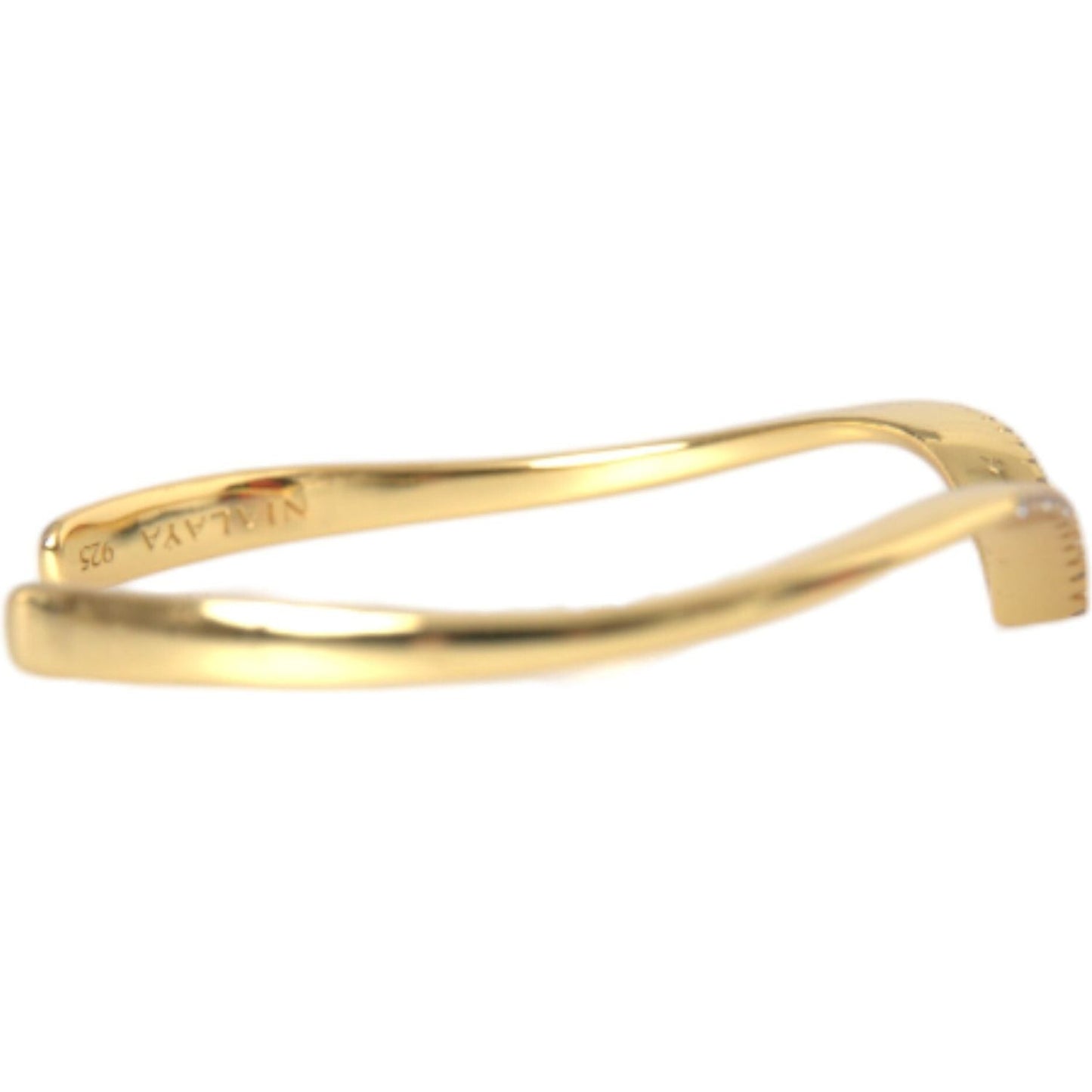 Arched Wing Cuff Skyfall Gold CZ 925 Bracelet