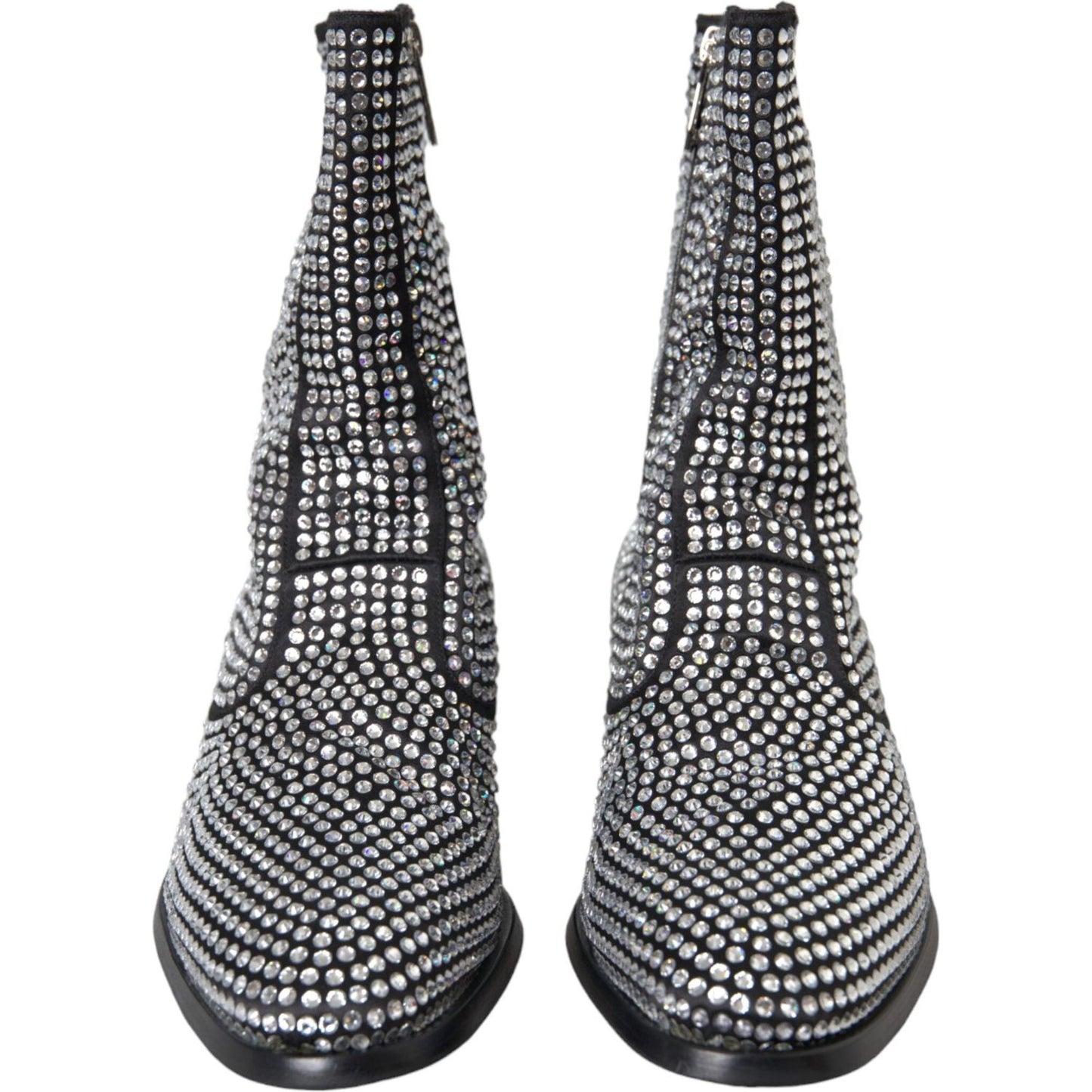 Black Rhinestone Crystal Chelsea Boots Shoes