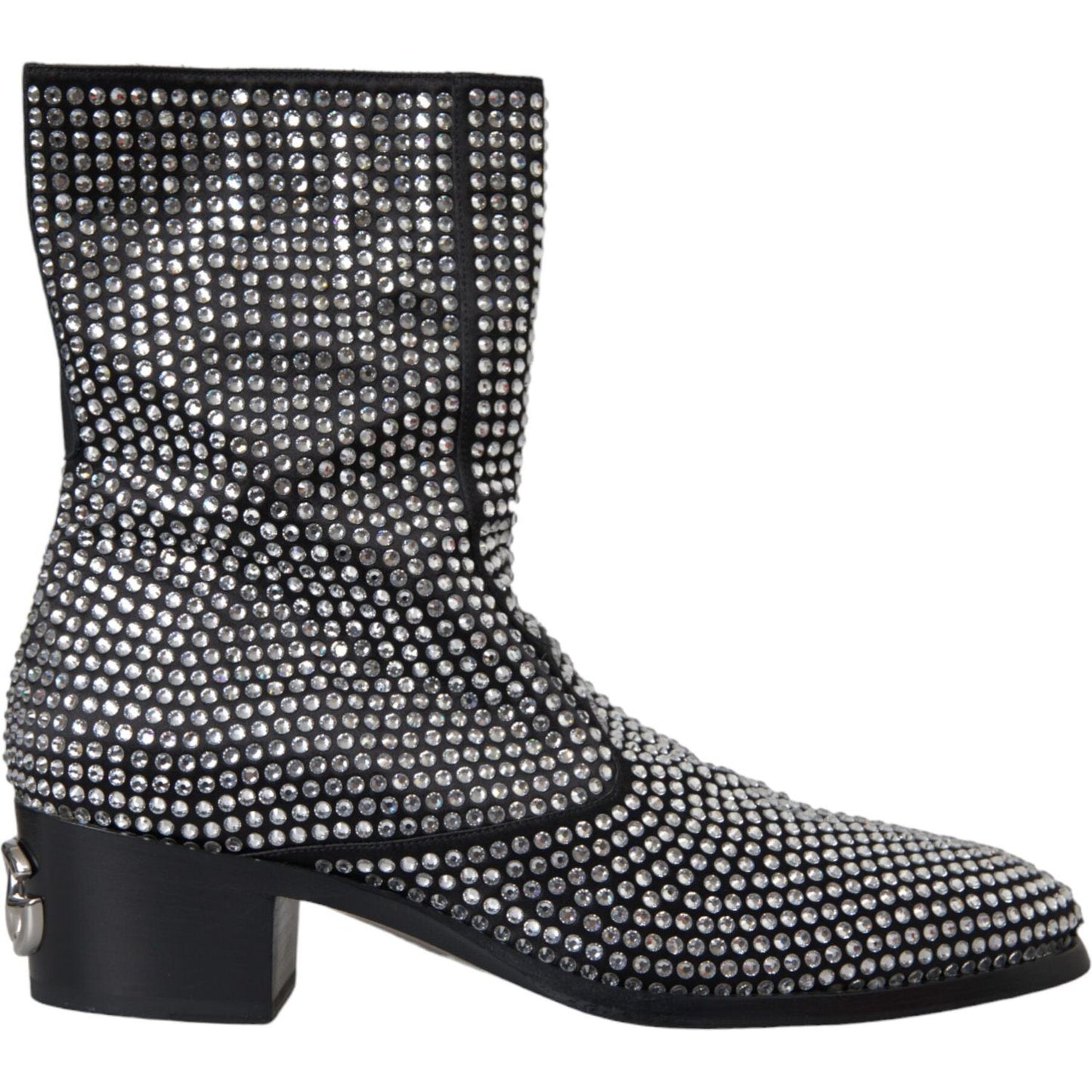 Black Rhinestone Crystal Chelsea Boots Shoes