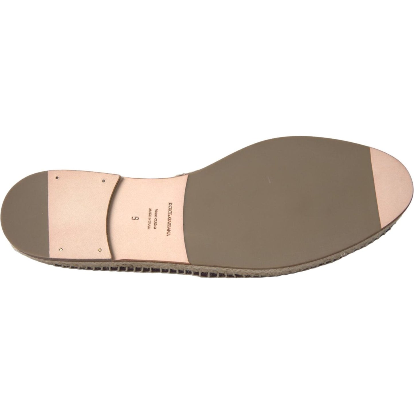 Brown Buffalo Leather Espadrille Flats Shoes