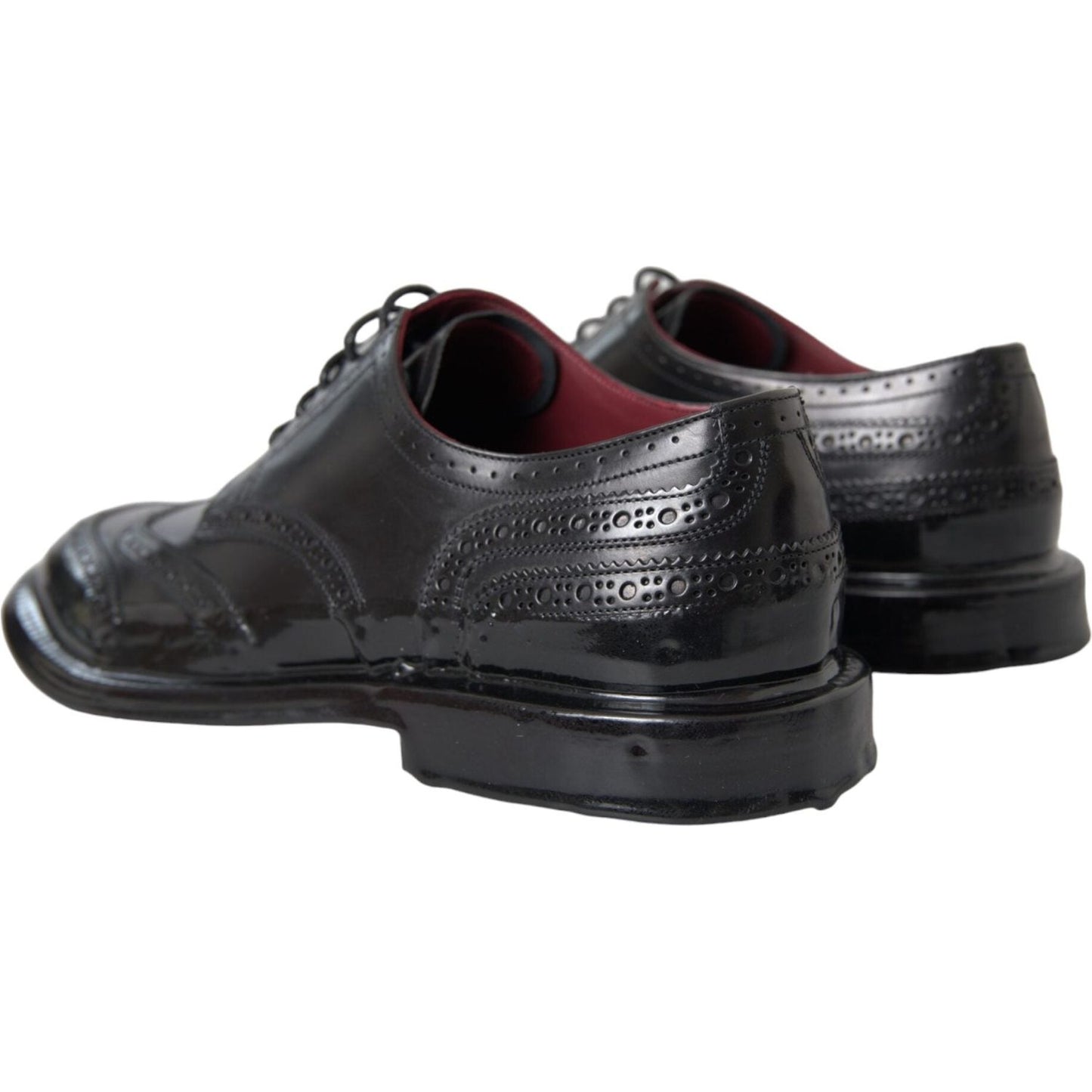 Black Leather Oxford Wingtip Formal Men Shoes