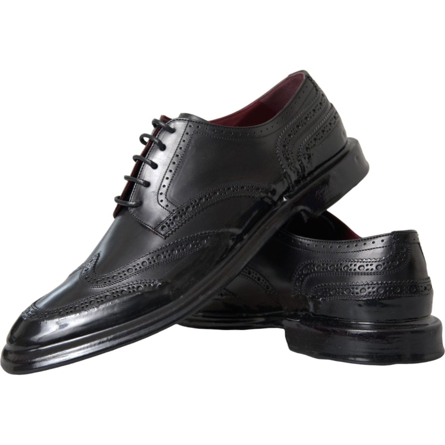 Black Leather Oxford Wingtip Formal Men Shoes