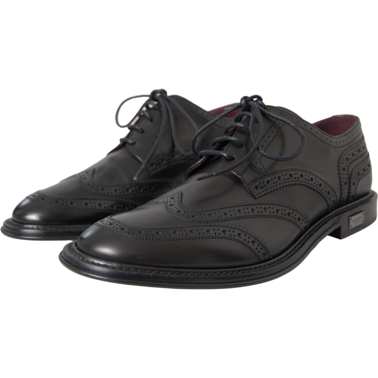 Black Leather Oxford Wingtip Formal Men Shoes