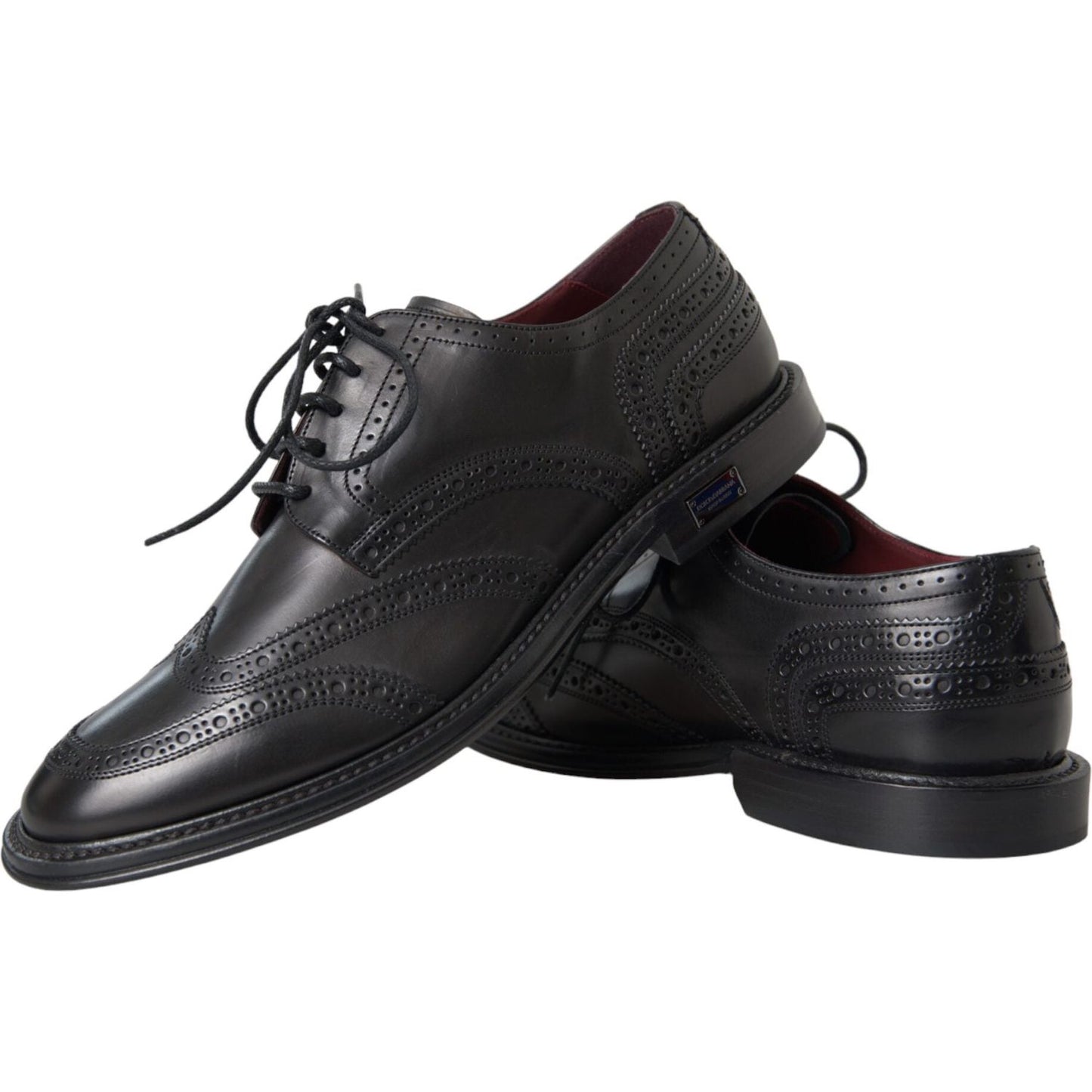 Black Leather Oxford Wingtip Formal Men Shoes