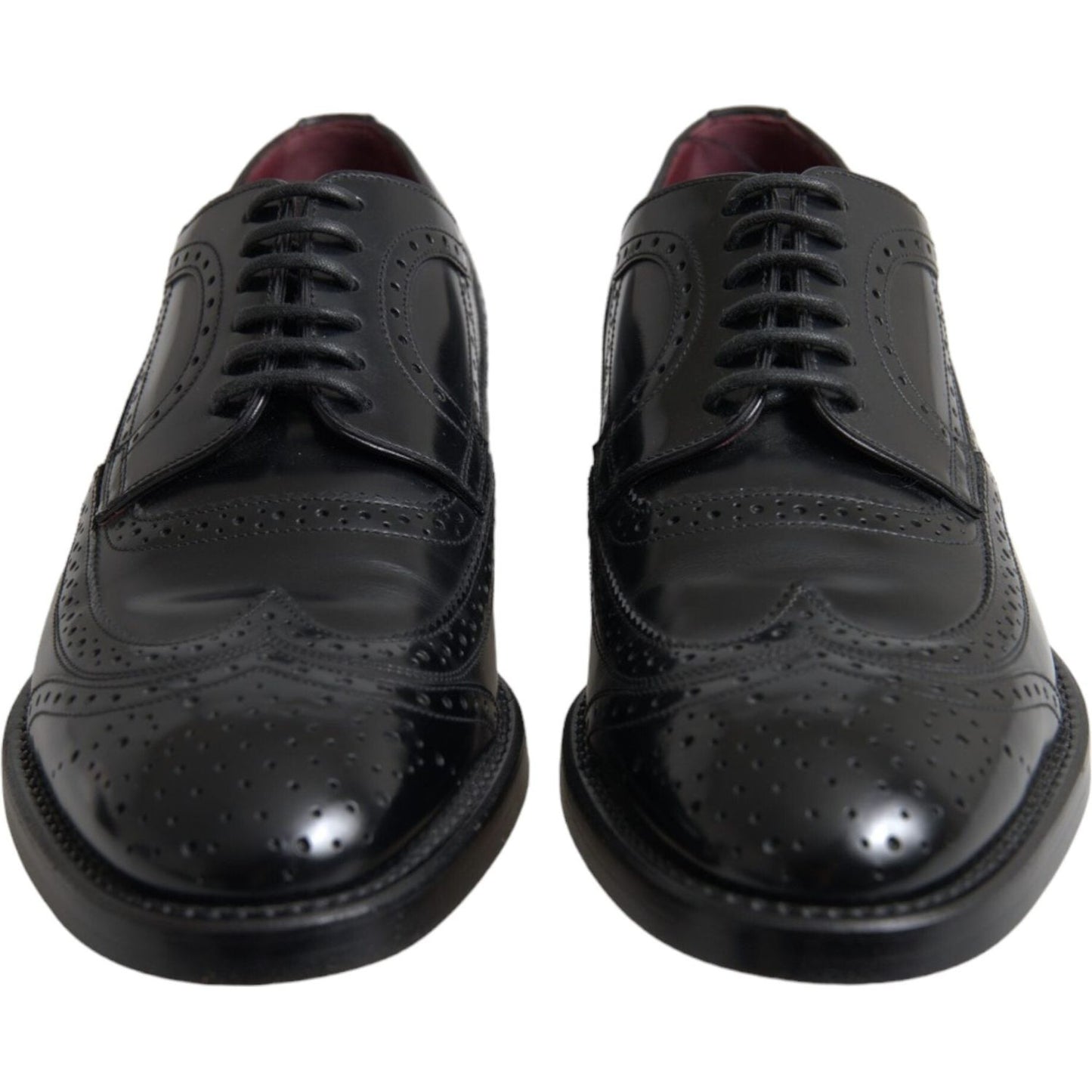 Black Leather Oxford Wingtip Formal Men Shoes