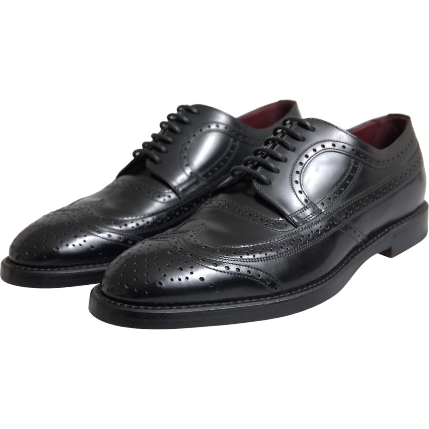 Black Leather Oxford Wingtip Formal Men Shoes