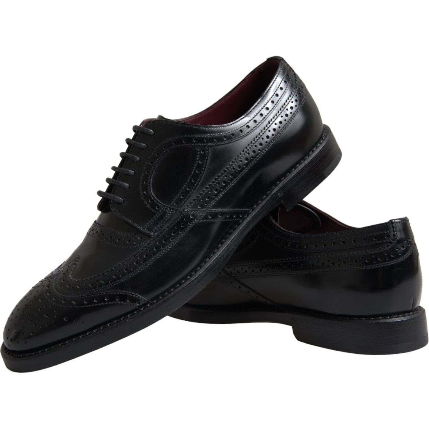 Black Leather Oxford Wingtip Formal Men Shoes