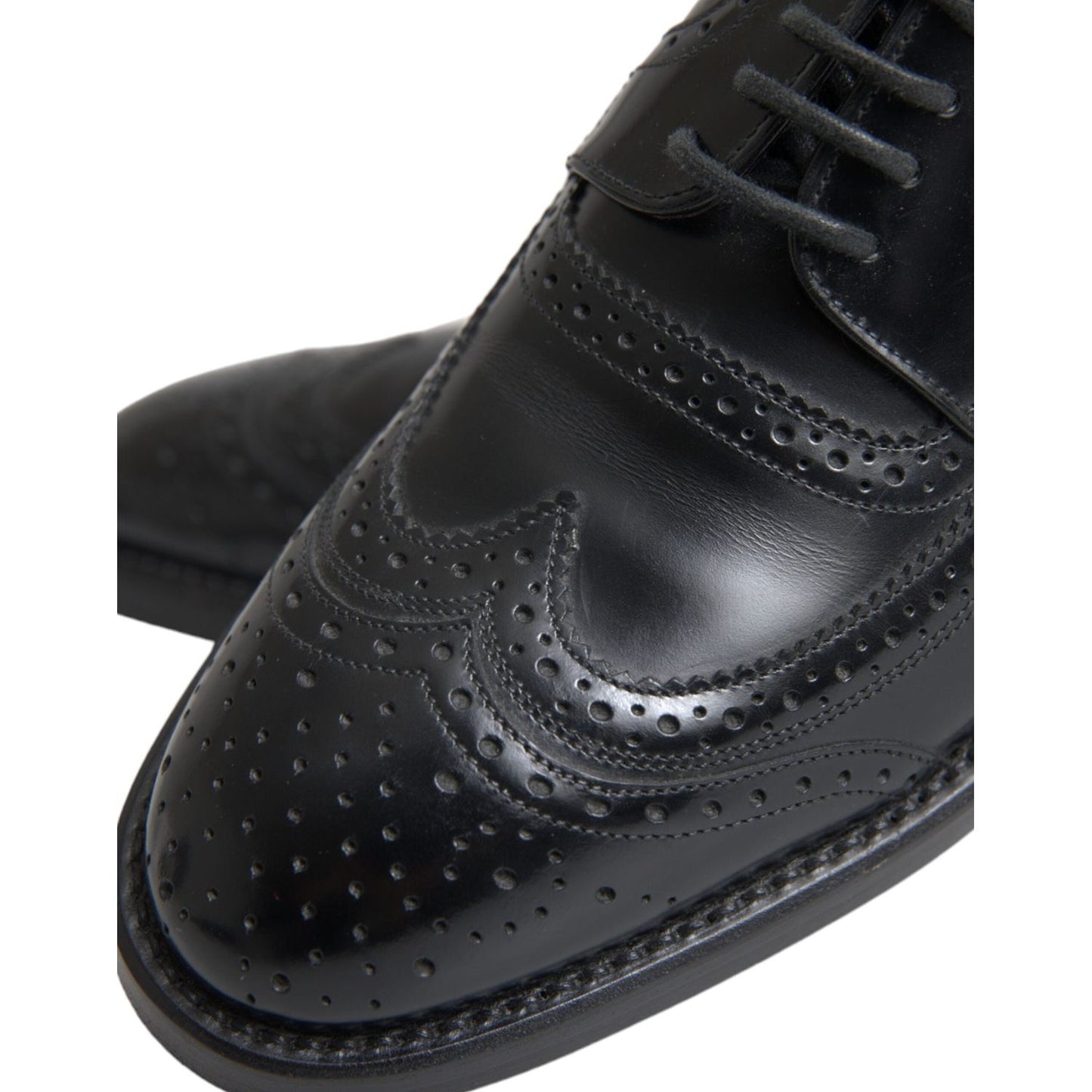 Black Leather Oxford Wingtip Formal Men Shoes