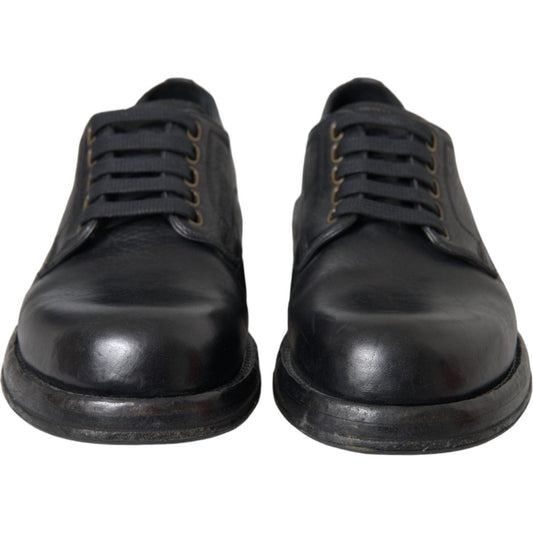 Black Horse Leather Derby Men Dress Shoes