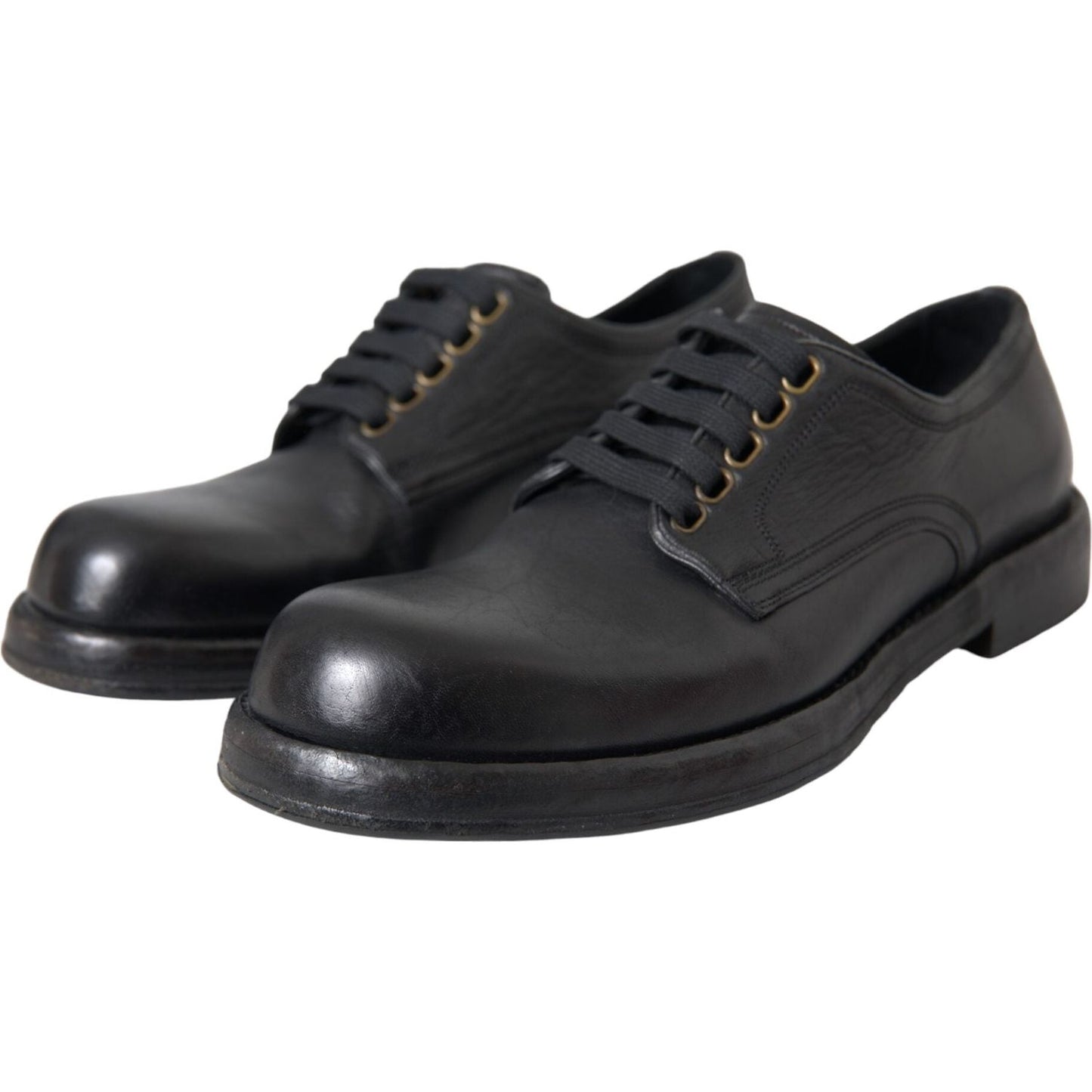 Black Horse Leather Derby Men Dress Shoes