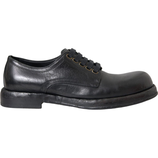 Black Horse Leather Derby Men Dress Shoes