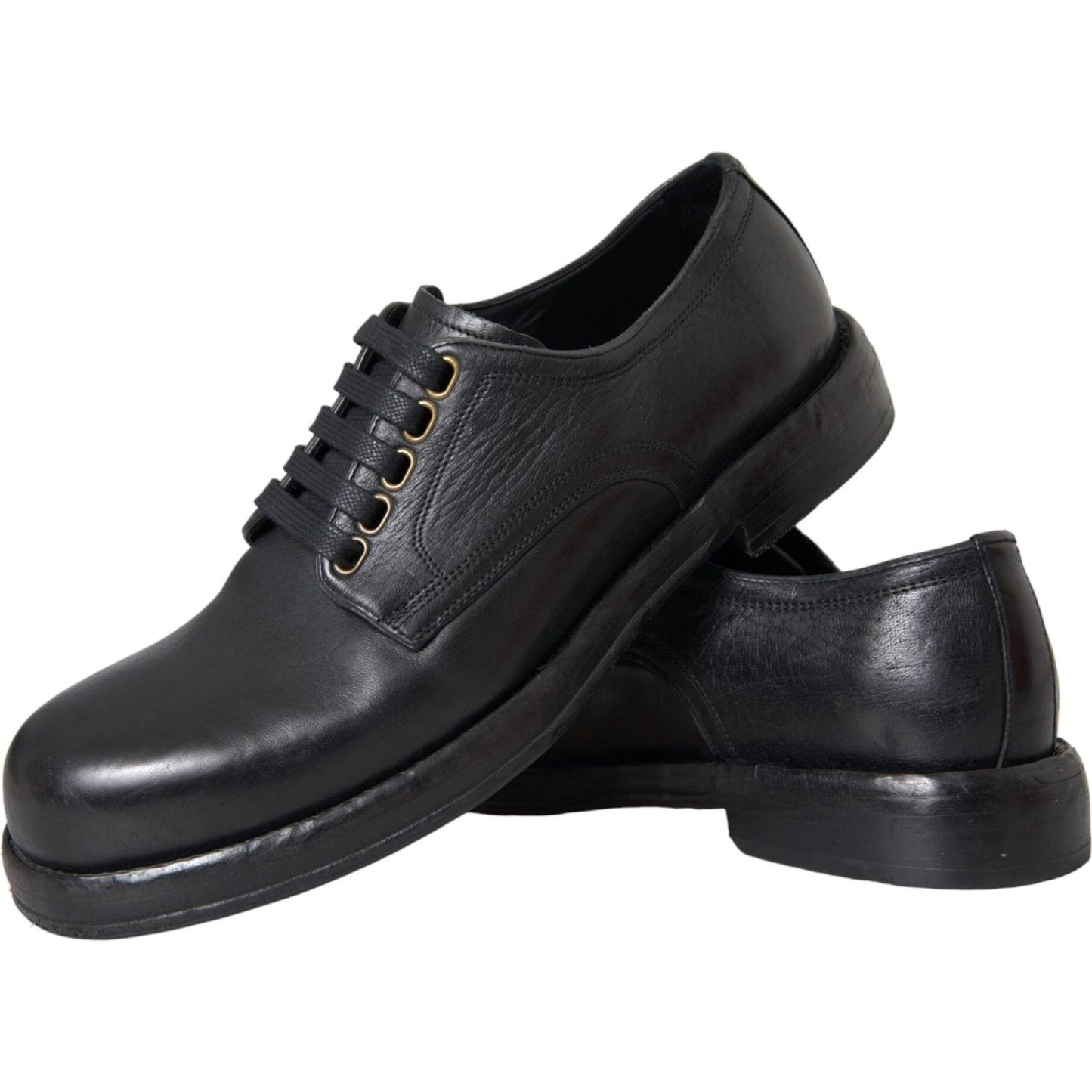 Black Horse Leather Derby Men Dress Shoes