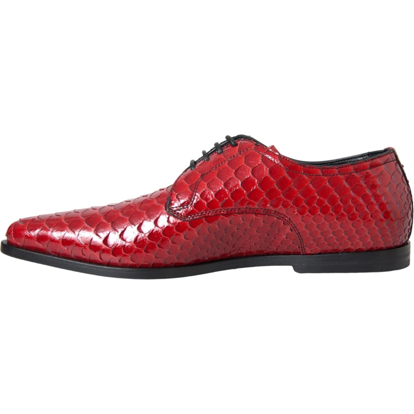 Red Textured Varnished Derby Men Formal Shoes