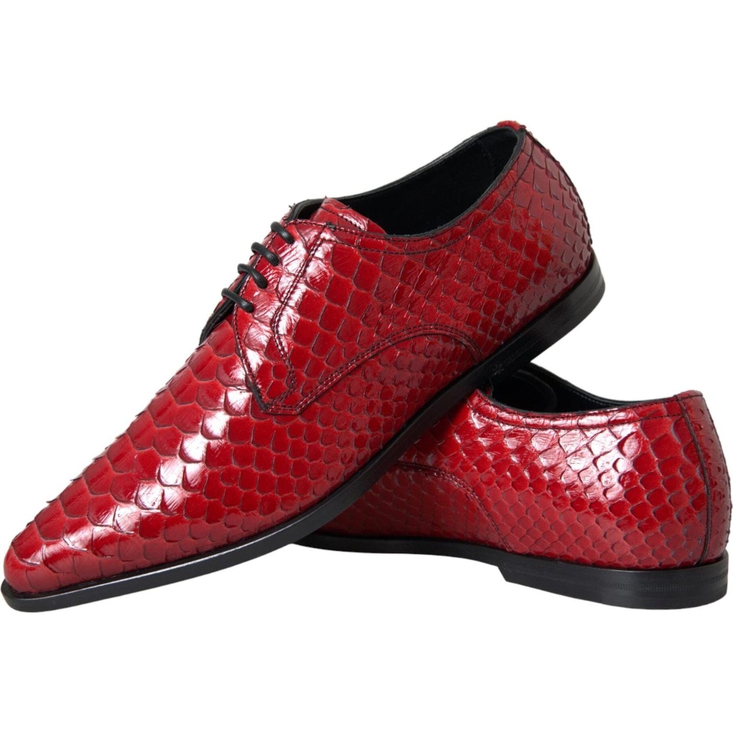 Red Textured Varnished Derby Men Formal Shoes