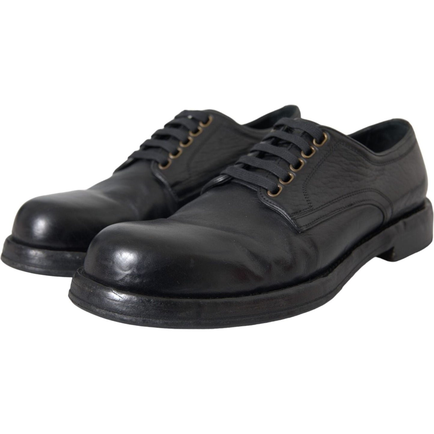 Black Horse Leather Derby Men Dress Shoes