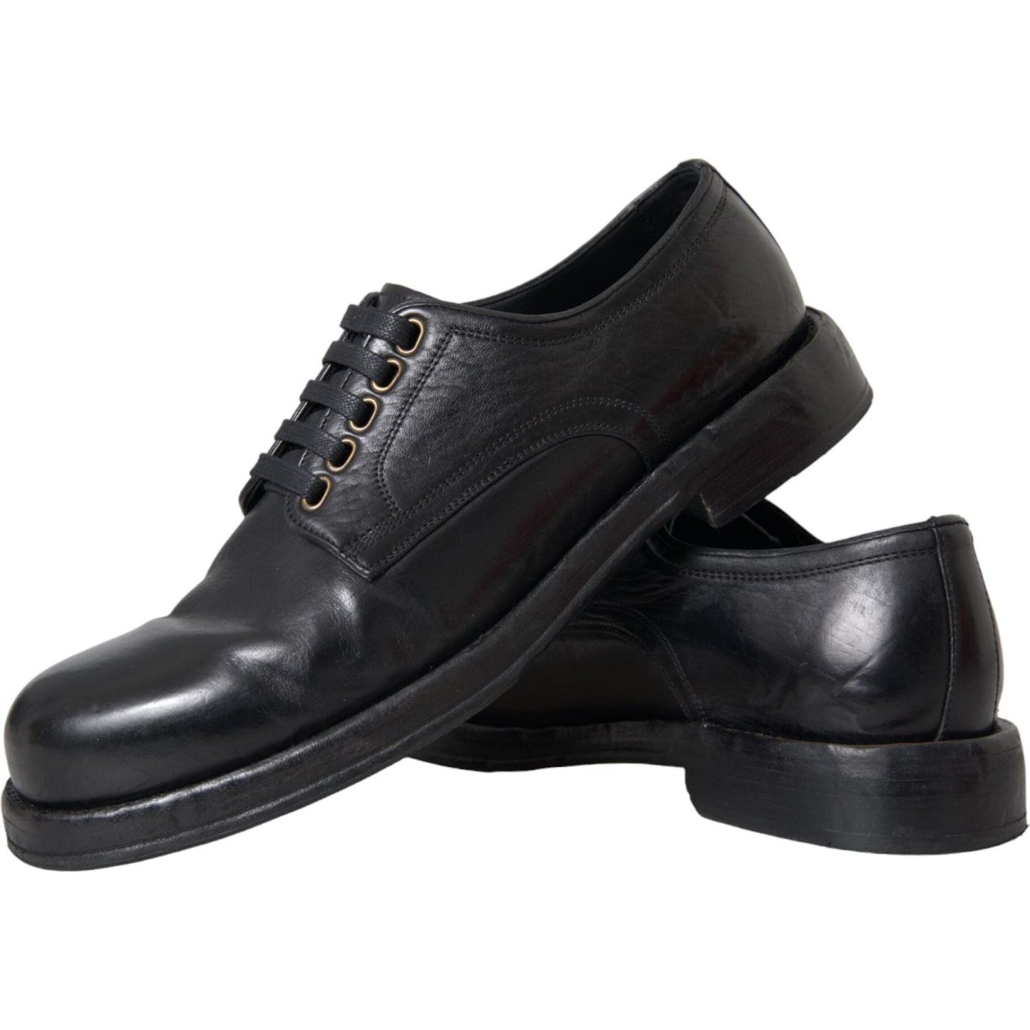 Black Horse Leather Derby Men Dress Shoes