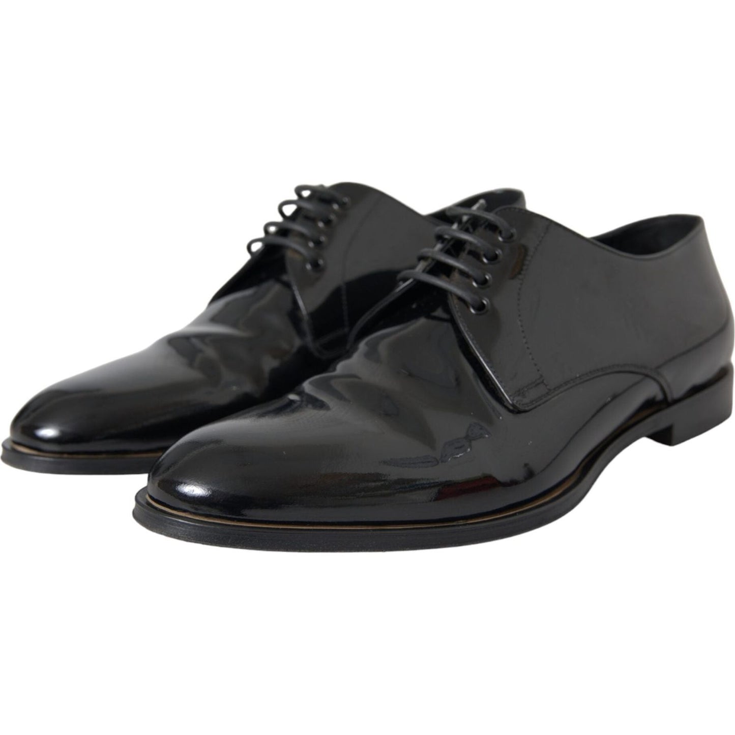 Black Patent Leather Derby Formal Dress Shoes