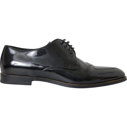 Black Patent Leather Derby Formal Dress Shoes