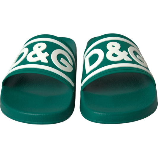 Green White Sandals Rubber Beachwear Shoes