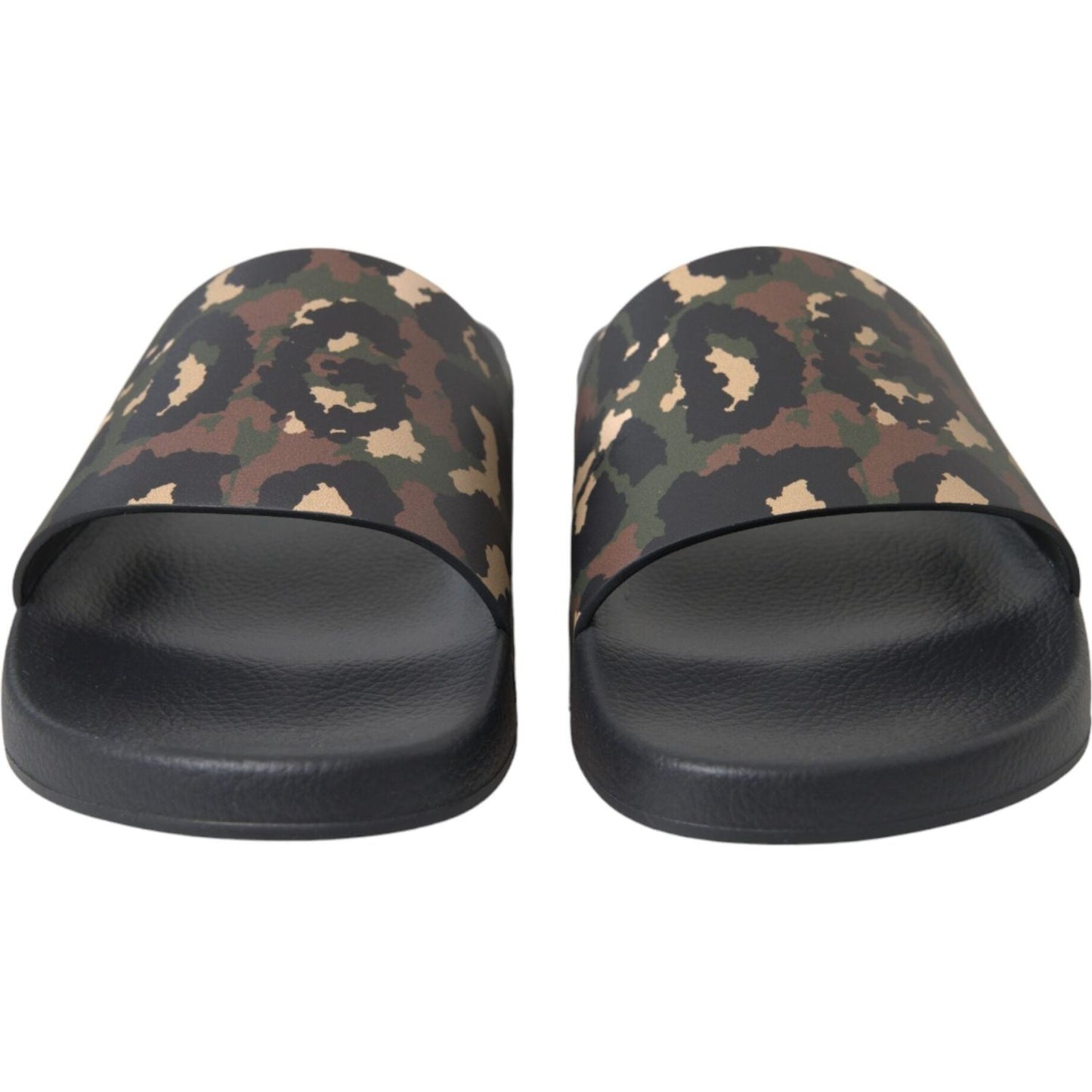 Dolce & Gabbana Multicolor Camouflage Leather Beachwear Men Shoes