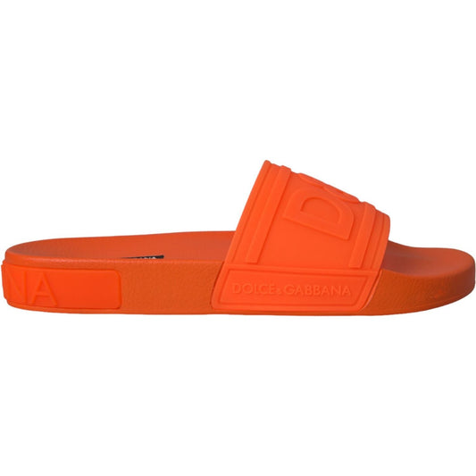 Orange Rubber Slides Sandals Beachwear Shoes