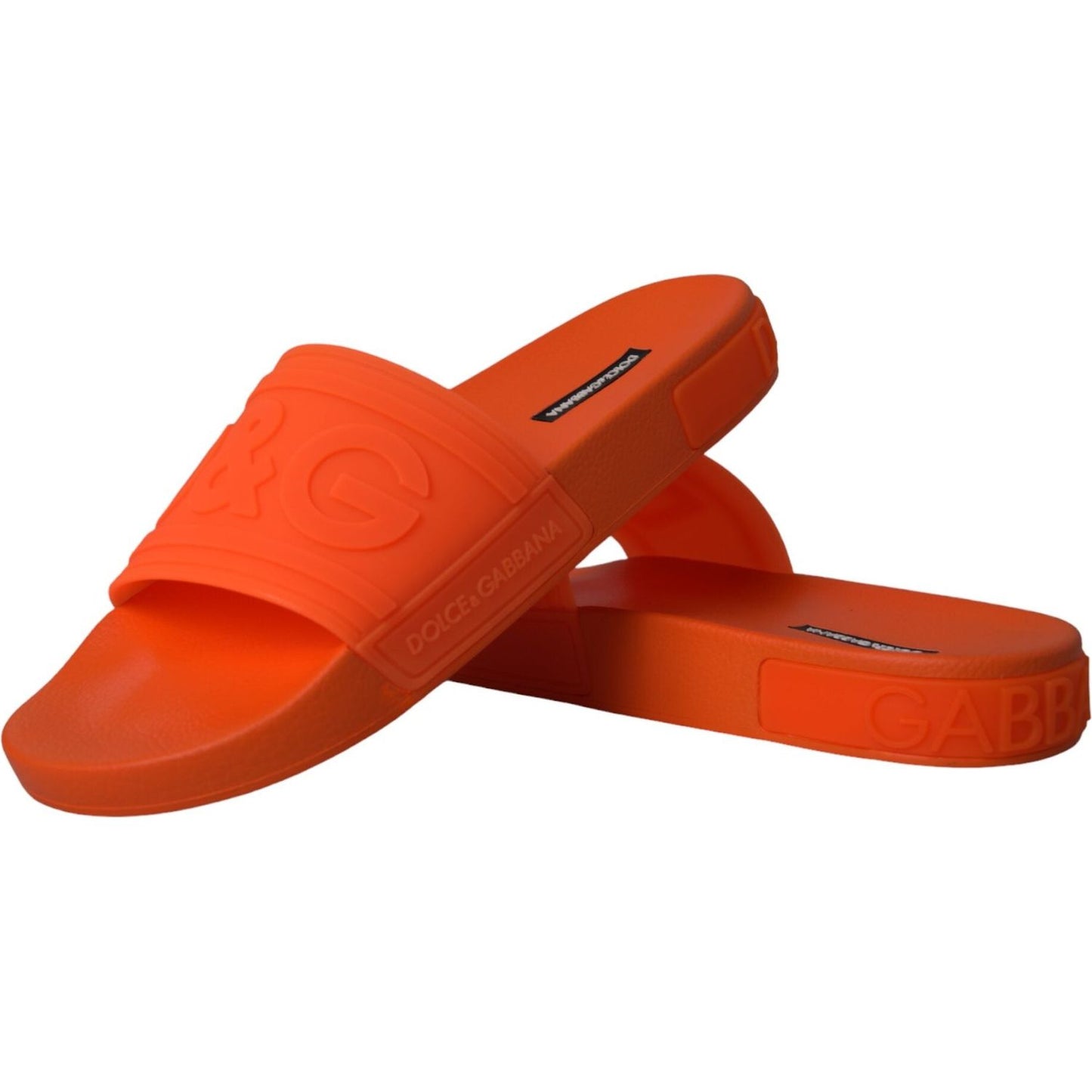 Orange Rubber Slides Sandals Beachwear Shoes