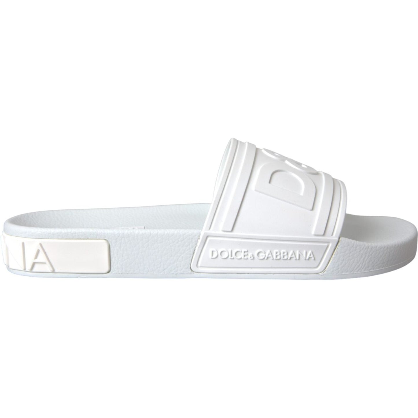 Dolce & Gabbana White Rubber Slides Sandals Beachwear Shoes Dolce & Gabbana