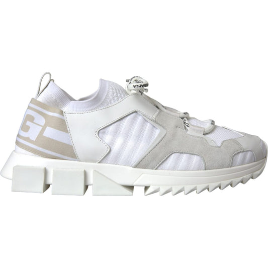 Dolce & Gabbana White Mesh Sorrento Trekking Sneakers Men Shoes Dolce & Gabbana