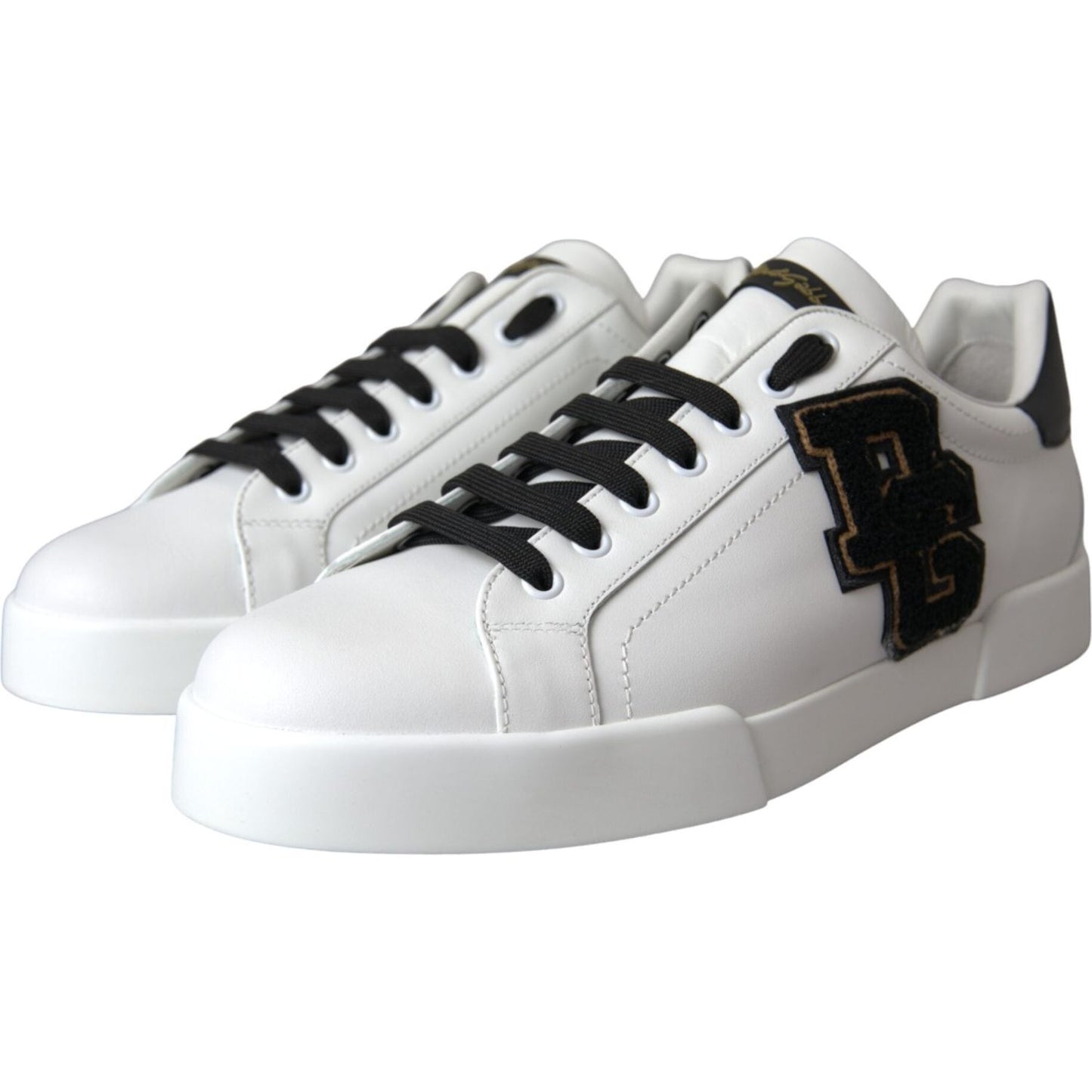 White Leather DG Logo Casual Low Top Sneakers Shoes