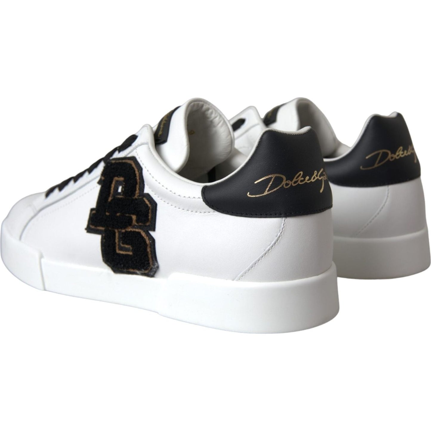 White Leather DG Logo Casual Low Top Sneakers Shoes