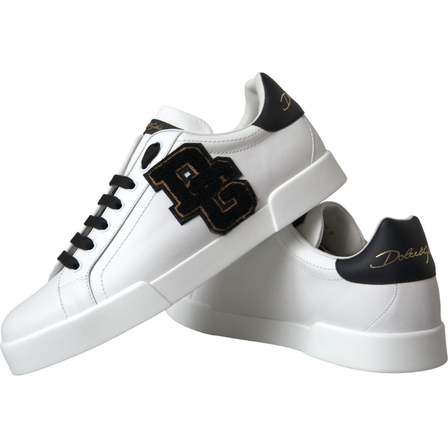 Dolce & Gabbana White Leather DG Logo Casual Low Top Sneakers Shoes Dolce & Gabbana