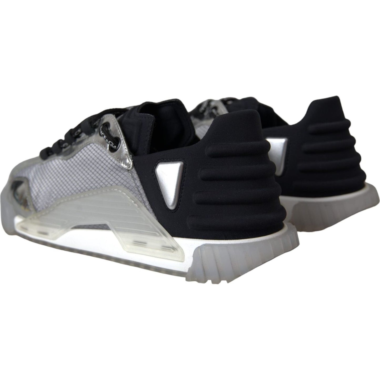 Silver Black Nylon NS1 Low Top Sneakers Men Shoes