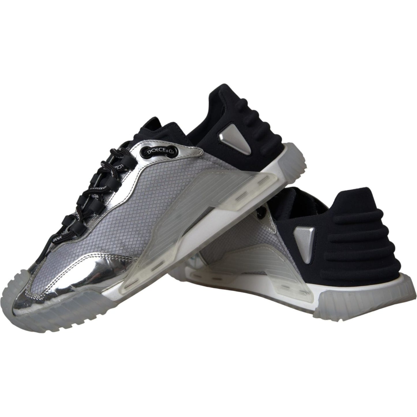 Silver Black Nylon NS1 Low Top Sneakers Men Shoes