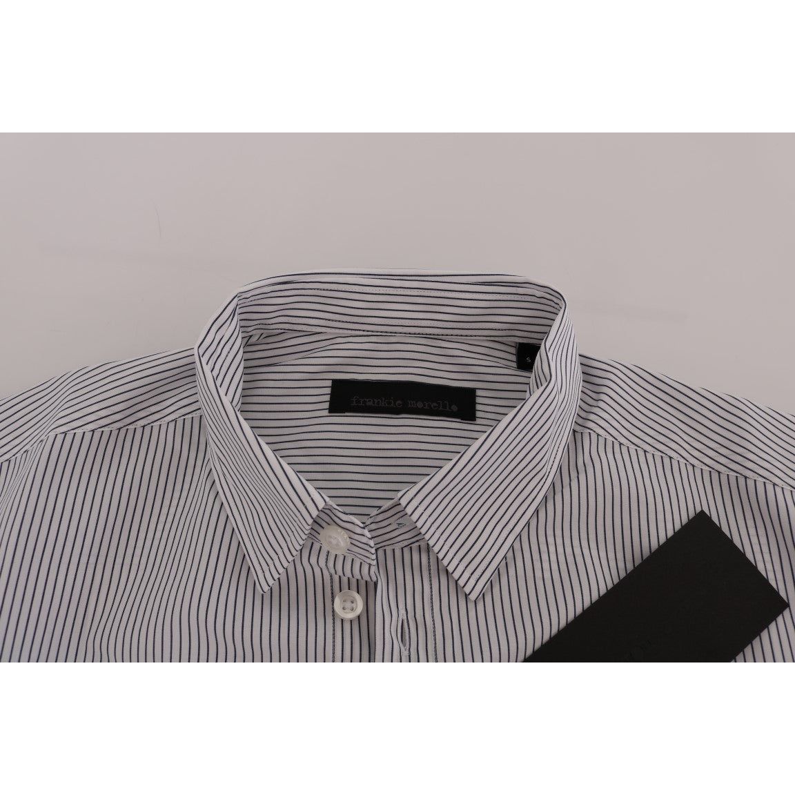 Elegant White & Blue Striped Casual Shirt