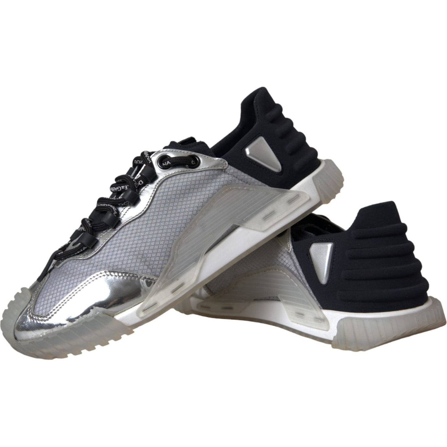 Silver Black Nylon NS1 Low Top Sneakers Men Shoes