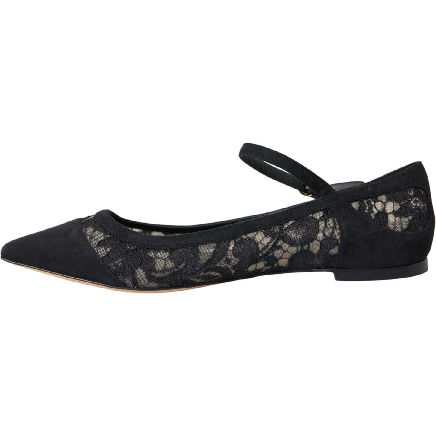 Black Taormina Lace Bellucci Flats Shoes