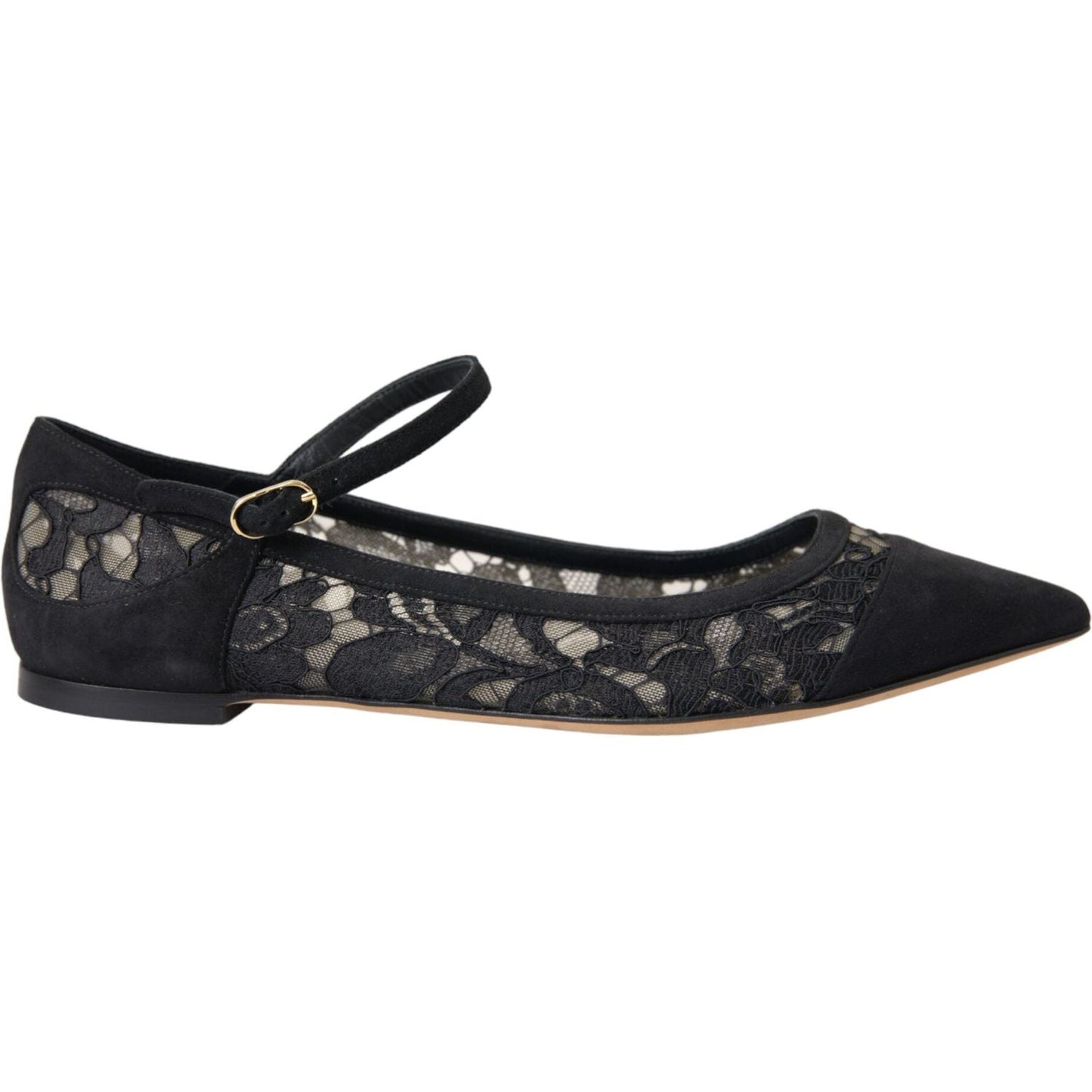 Black Taormina Lace Bellucci Flats Shoes