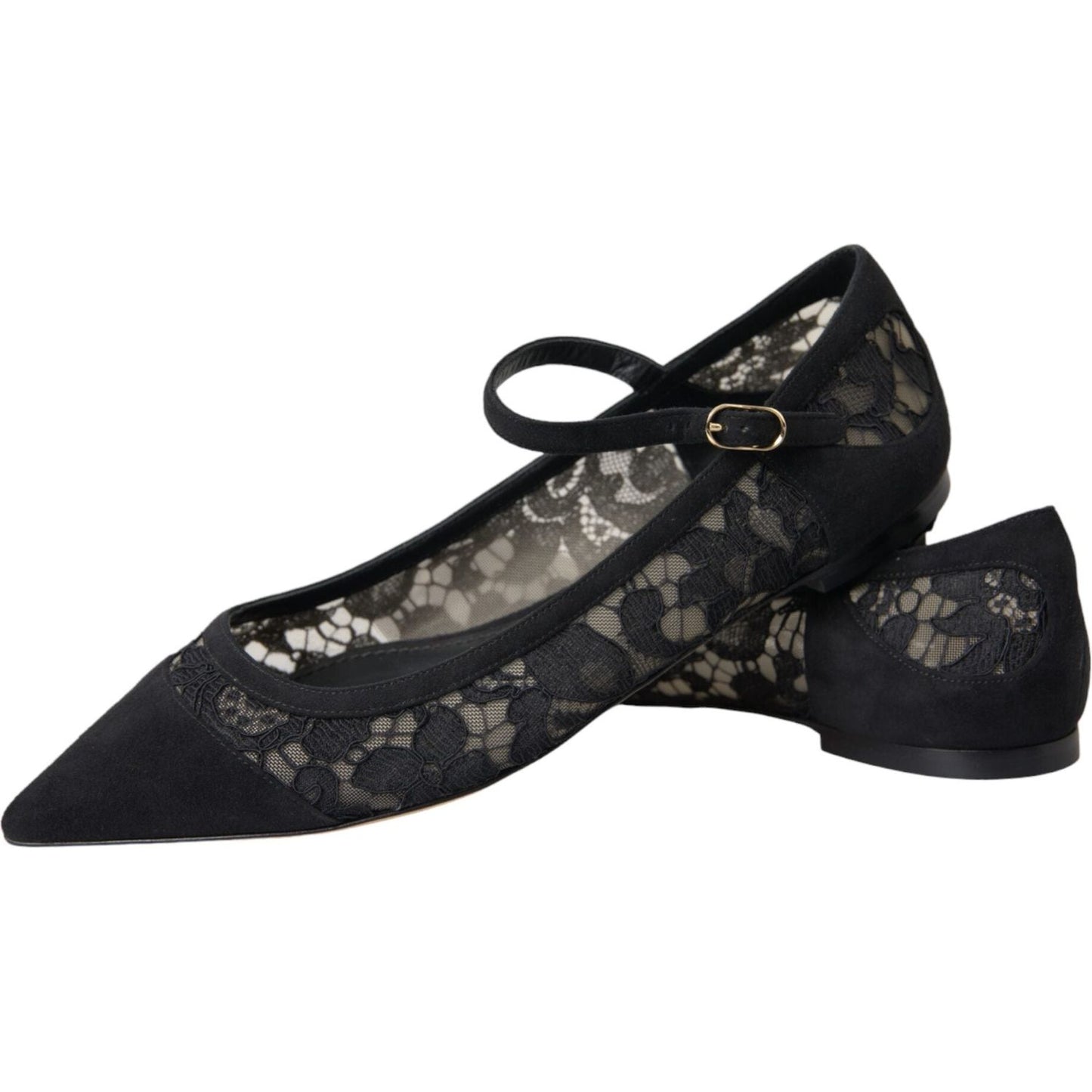 Black Taormina Lace Bellucci Flats Shoes