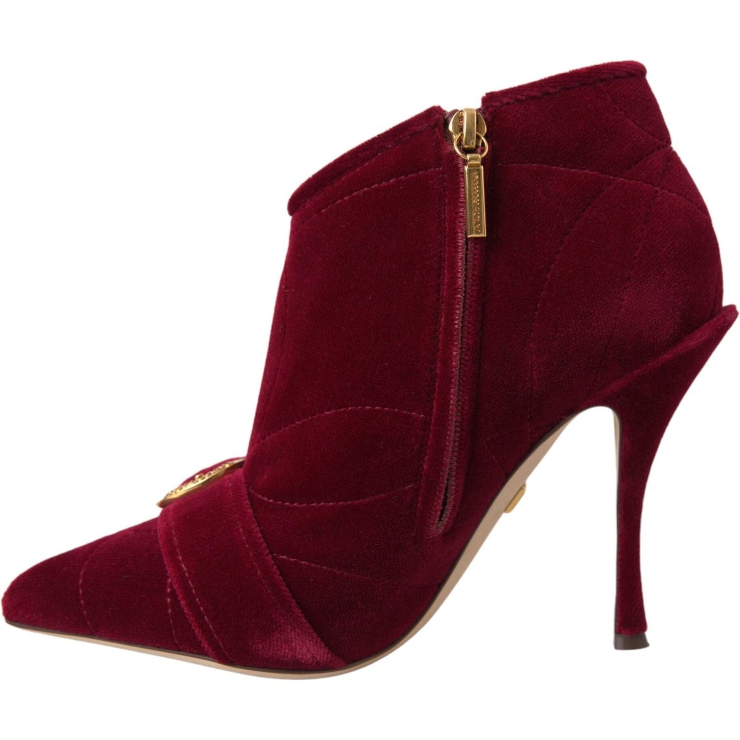 Dark Red Velvet Devotion Buckle Boots Shoes