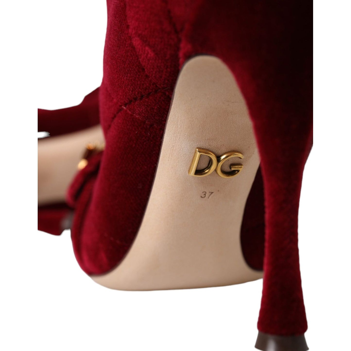 Dark Red Velvet Devotion Buckle Boots Shoes