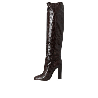 Dolce & Gabbana Brown Exotic Leather Heels High Boots Shoes