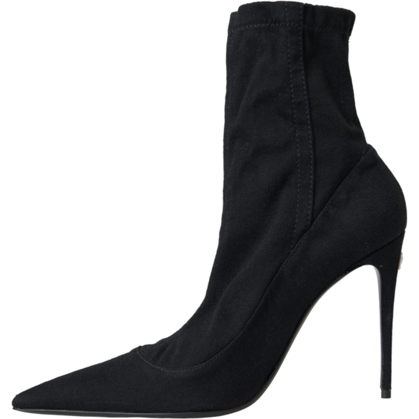 Black Stiletto Heels Denim Ankle Boots Shoes