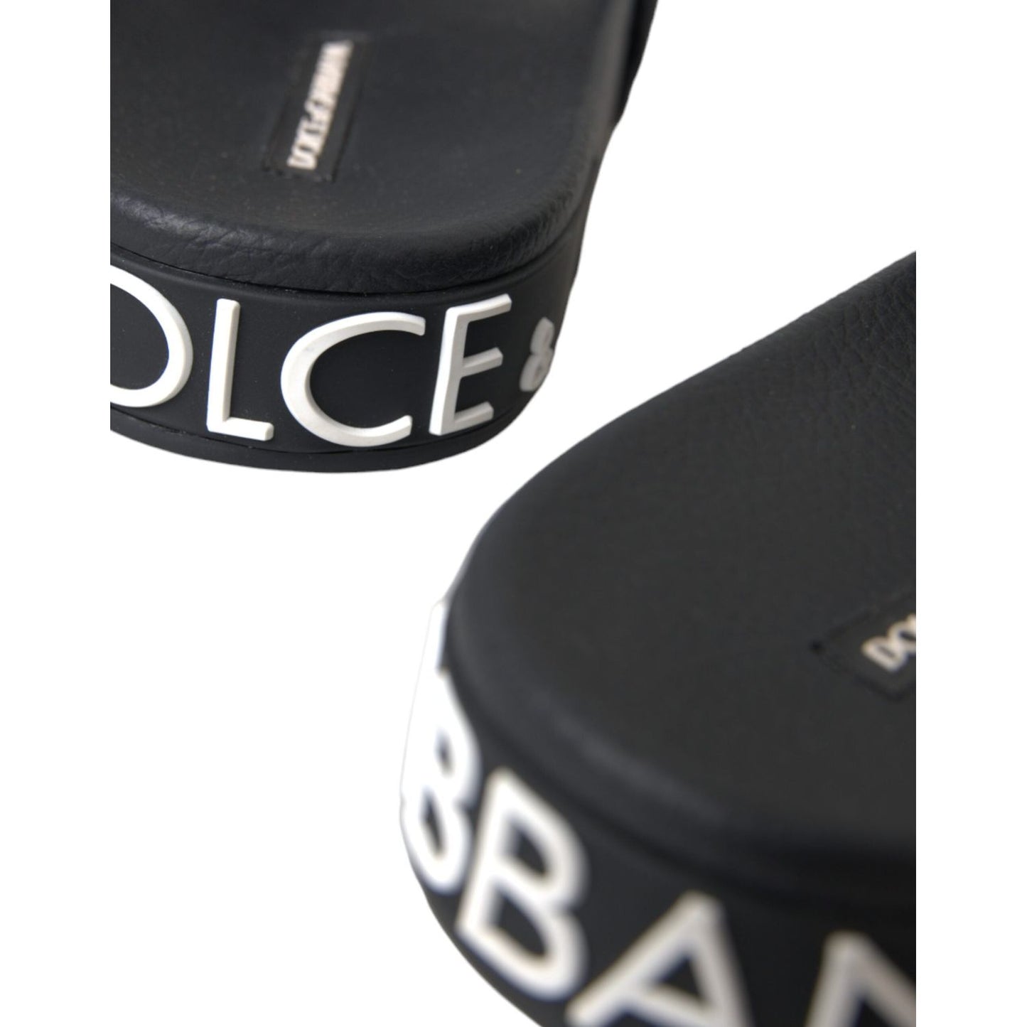 Black Logo Beachwear Flats Sandals Shoes