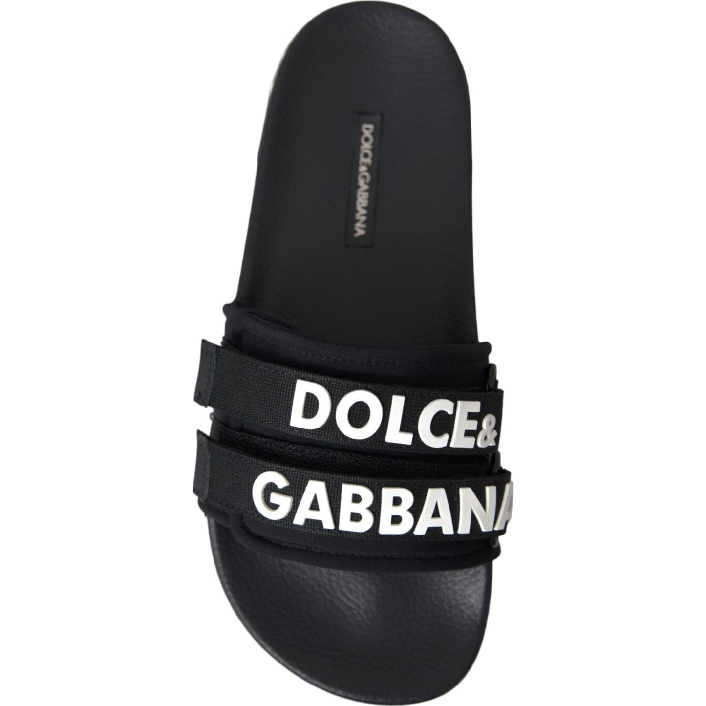 Black Logo Beachwear Flats Sandals Shoes