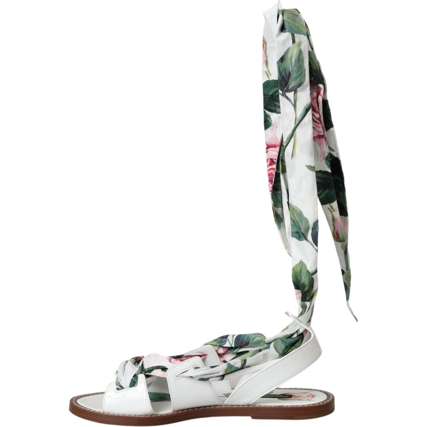 Multicolor Floral Print Ankle Wrap Sandals Shoes