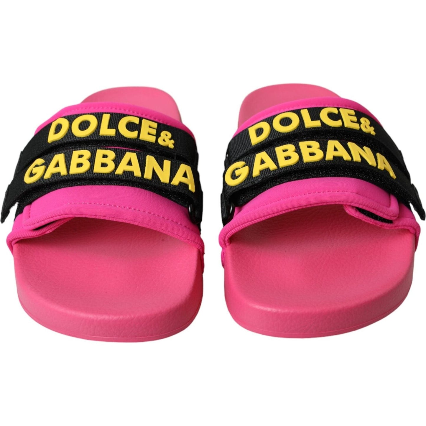 Pink Black Logo Beachwear Flats Sandals Shoes