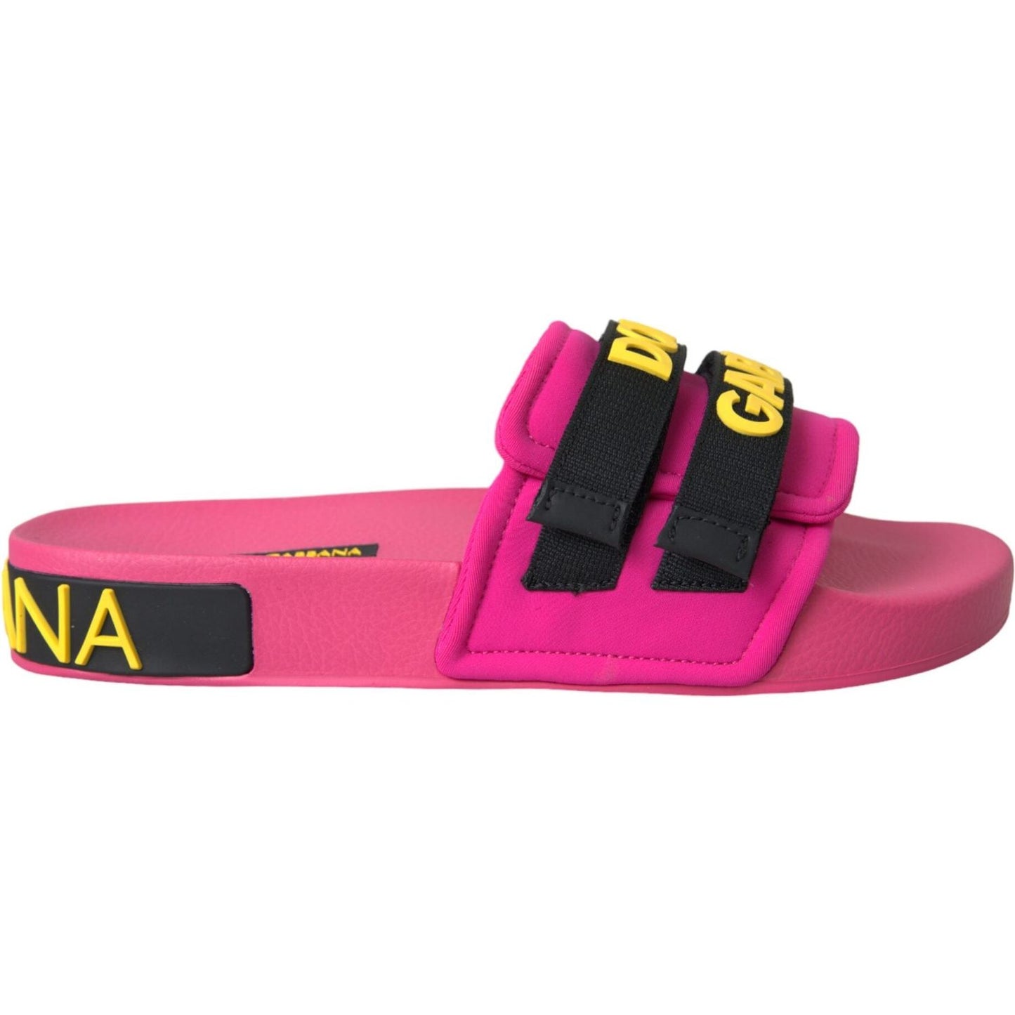 Pink Black Logo Beachwear Flats Sandals Shoes